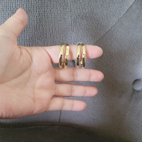 Kendra Scott "Zorte" Gold💛 Double✌Hoop Earrings - Picture 3 of 15